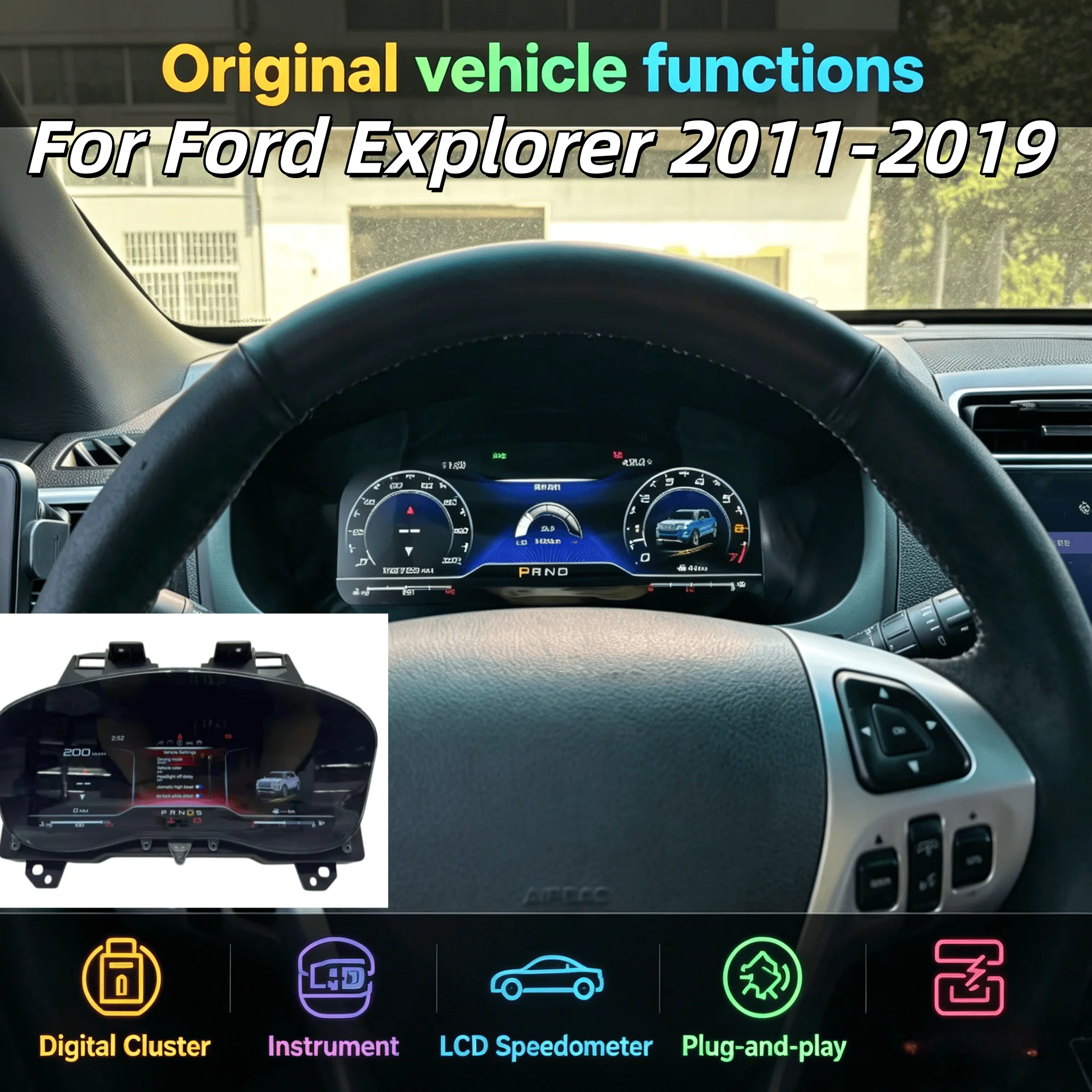 

Latest Original Car For Ford Explorer 2011-2019 Digital Cluster Instrument LCD Speed Meter Dashboard Virtual Cockpit Odometer