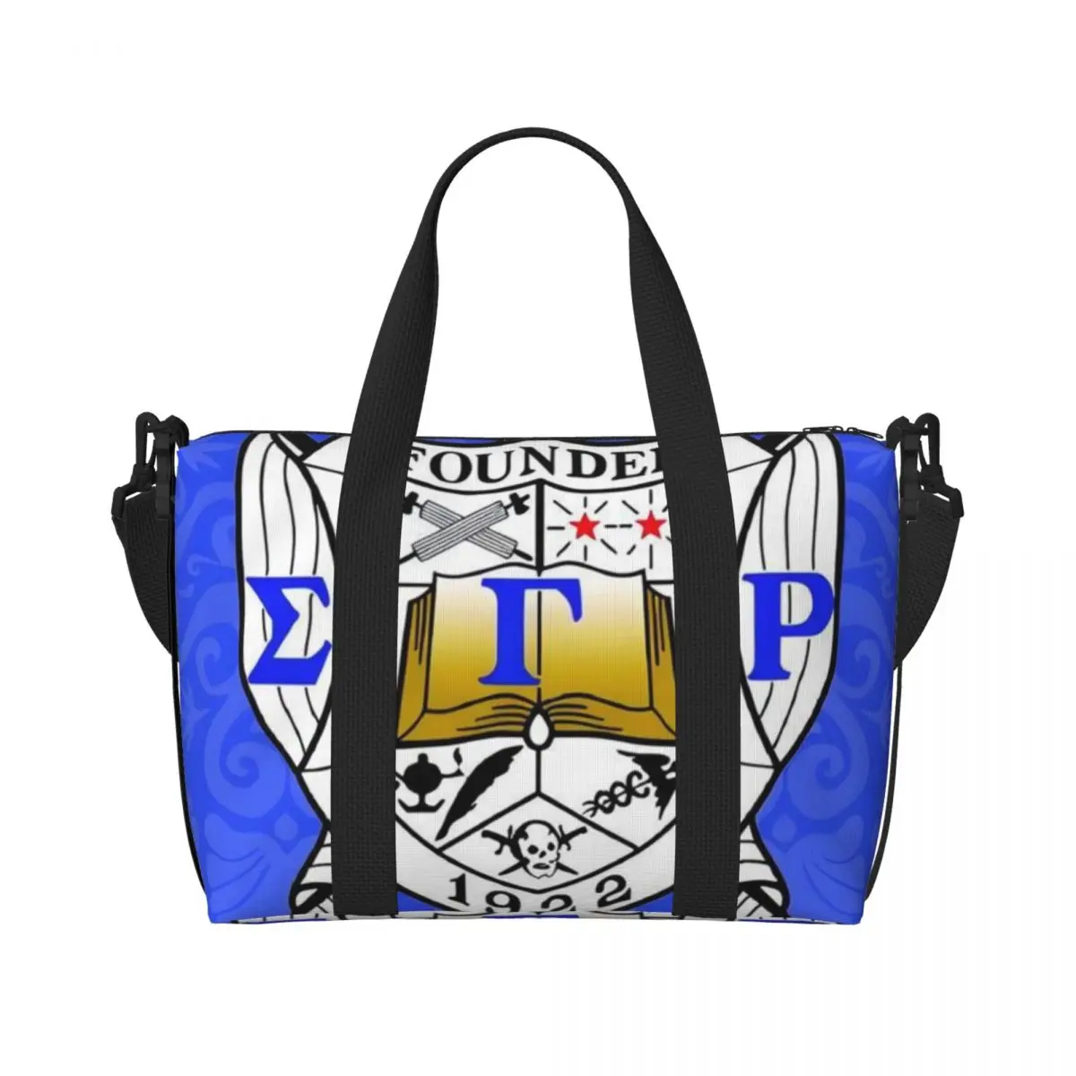 

Custom Sigma Gamma Rho Beach Tote Bag for Women Extra Large Gym Carry On African American Sorority Travel Shopping Bags
