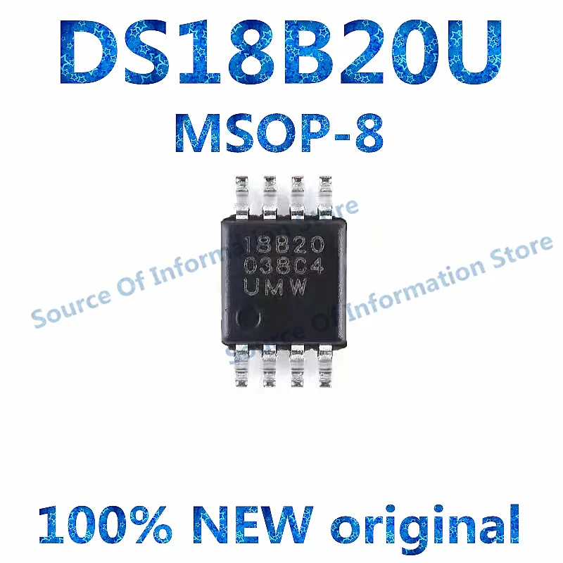 10Pcs DS18B20U MSOP-8 Single Bus Temperature Sensor Chip