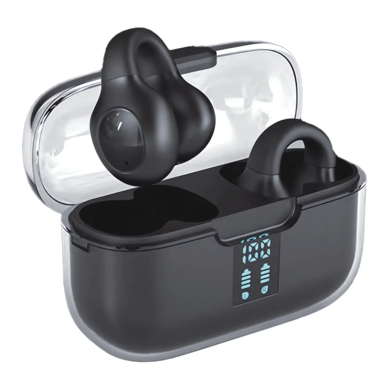 

Translucent Wireless Bluetooth Earphones Earring TWS Ear Hook Headphones Waterproof Sport Earbuds Headset With Mic