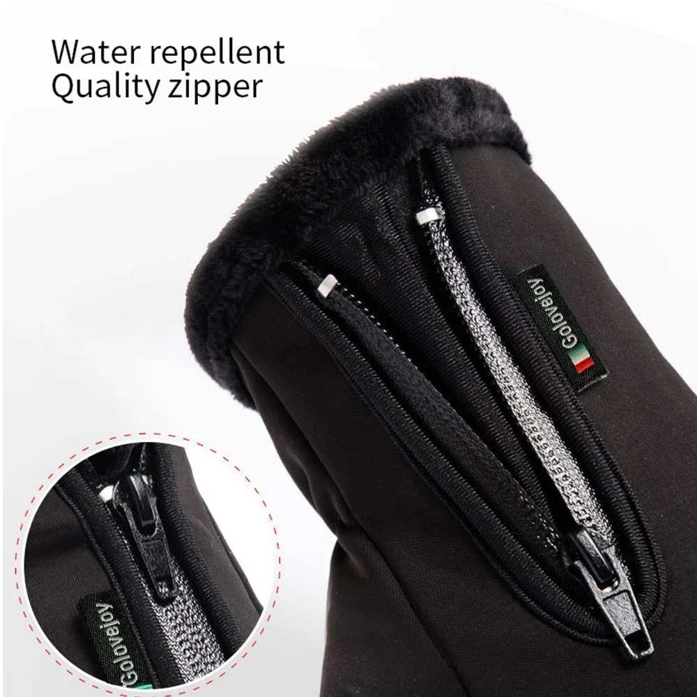 Motorcycle Gloves Winter Thermal Fleece Lined Winter Water Resistant Skin-friendly Touch Screen Outdoor Moto Riding Ski Gloves image 6