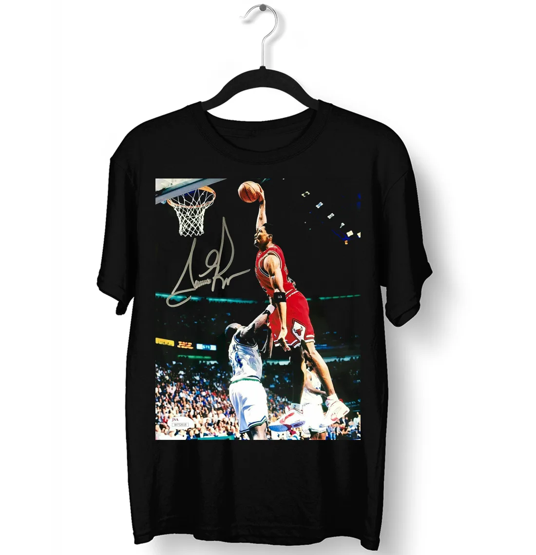 SCOTTIE PIPPEN Singned Black T Shirt Short Sleeve All Size S-4XL ZC1014