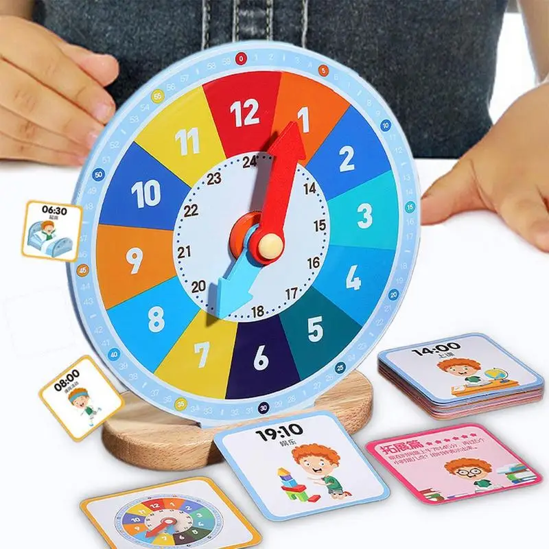 Wooden Learning Clock For Kids Teaching Time Practice Clock Wooden Big Time Mini Clock Portable Practice Clocks For Kids