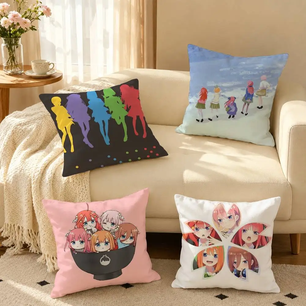 The Quintessential Quintuplets Pillow Case Square Double-Sided Sofa Cushion Cover Bedroom Bedside Pillow