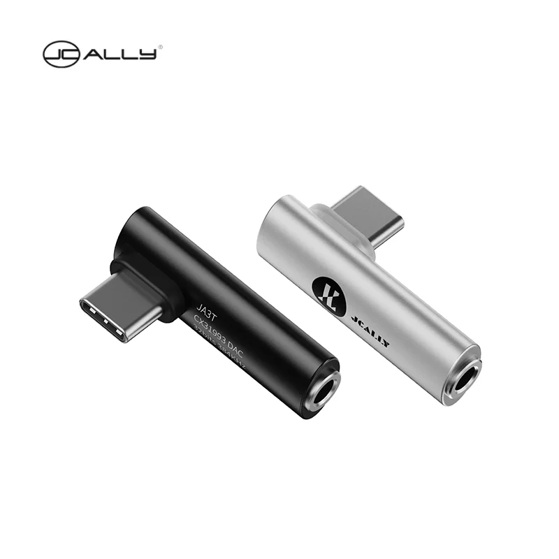 JCALLY JA3T Digital Audio Portable Decoding CX31993 DAC Type-C to 3.5mm Headphone Amplifier Hifi 32bit/384KHz L Plug Adapter