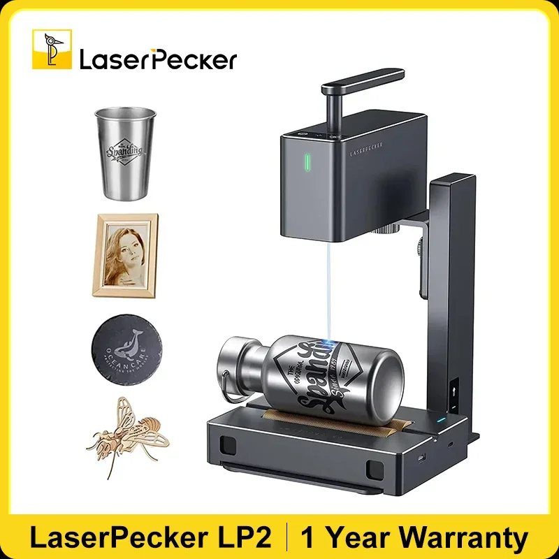 LaserPecker Laser Engraver Portable Easy to Use Fast Engraving Speed Multi Material Laser Engraving Machine With 2k 5W LP2 Pro