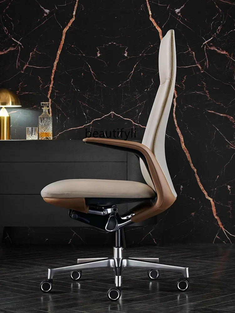 

Leather Executive Chair Computer Chair Seat Business Comfortable Office Reclining Home Backrest ChairAsmt09