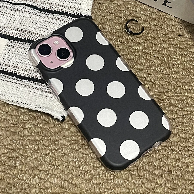 Fundas de Teléfono con Diseño de Puntos para iPhone 15 16 17 Pro Max, Funda 13 14 Pro, Carcasa Rígida IMD TPU a Prueba d