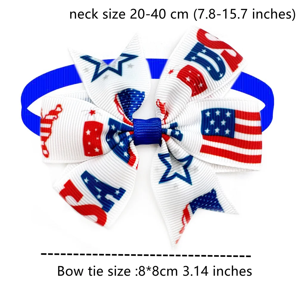 The 4th of July Pet Dog Bow Ties American Independence Days Dog Puppy Bowties Holiday Dog Grooming Products Supplies