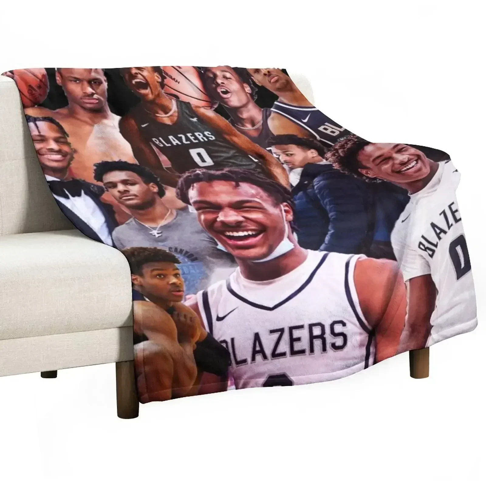 

Bronny James collage poster design 2022 Throw Blanket Weighted Bed Fashionable Blankets