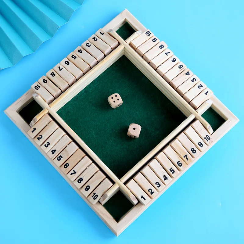 لعبة صندوق النرد 2-4 لاعبين لعبة لوحية كلاسيكية للبالغين لعبة الطاولة الخشبية مع النردات ولعبة استراتيجية الرياضيات التعليمية #3