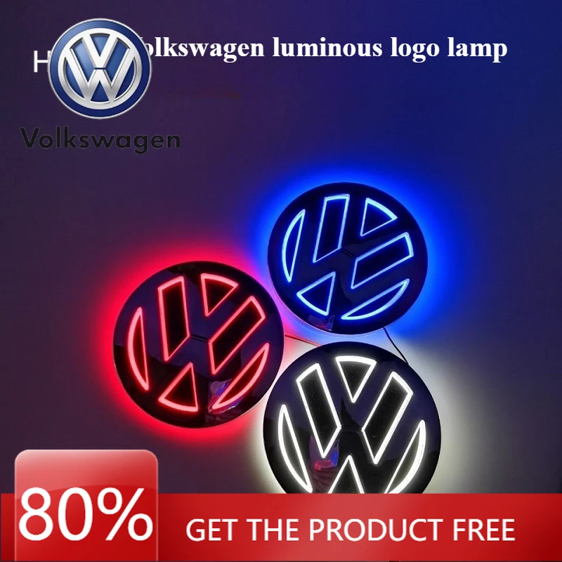 

Колпаки ступицы 11 см 5D Логотип Свет светодиодный задний бейдж Фонарь Передняя решетка Для VW MK5 MK6 Passat POLO MAGOTAN Bora Jetta Логотип Свет VW Багажник