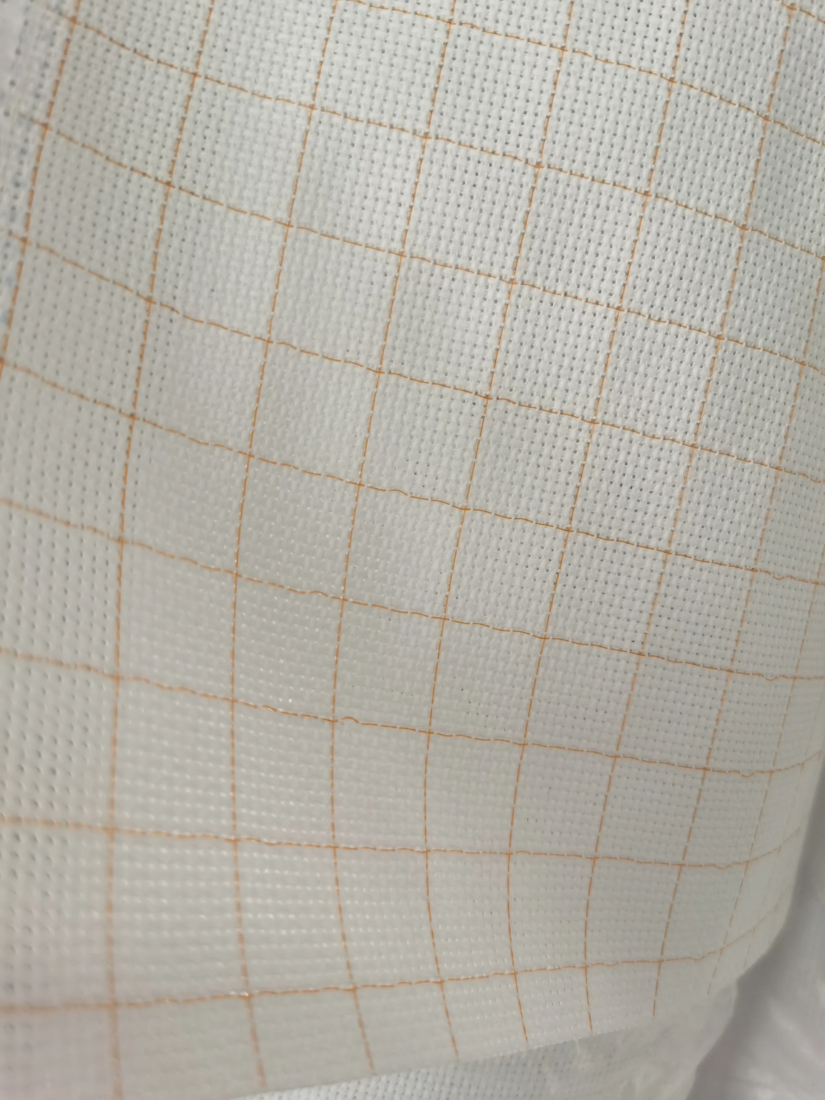 100% cotton 14CT with orange yellow cross stitch fabric, white full roll package, 50*50cm