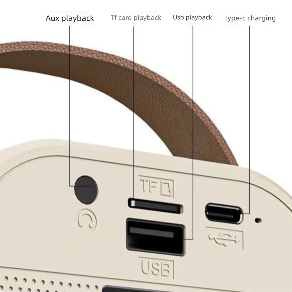 Bluetooth Audio Mini Karaoke Machine with 1/2 Wireless Microphones USB Rechargable Portable Bluetooth Speaker Fun Toys K12