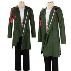 HOLRAN Men Komaeda Nagito Cosplay Costume Long  Jacket Cloak Tshirt Set
