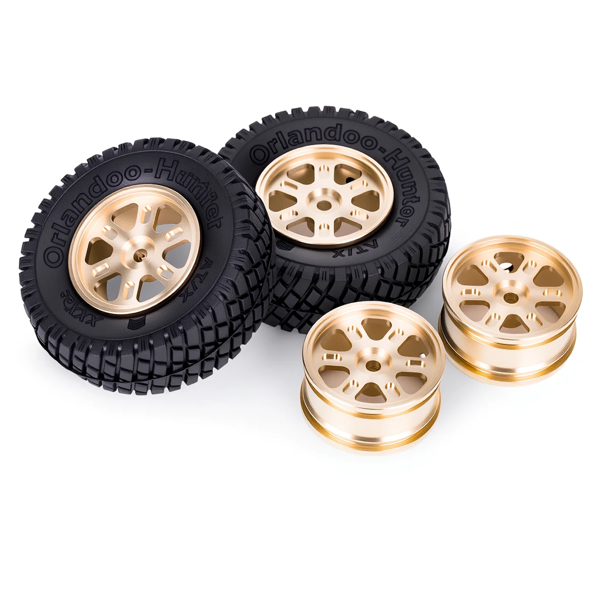 جنوط عجلات نحاسية صلبة جديدة 4 قطع لسيارة أكسيال إس سي إكس 30 بمقياس 1/30 للتحكم عن بعد، مجموعة ترقية 0.7 بوصة لفورد برونكو وجيب رانجلر كراولر