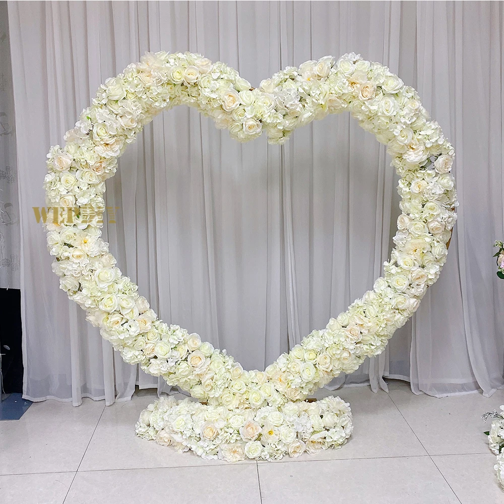 

Wedding props heart-shaped arch screen iron double pole shelf outdoor wedding balloon party decoration