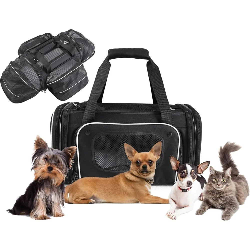 

Airline Approved Pet Carrier - for Small Pets - TSA Approved - Only 9 Inches Tall (17"x11"x9"), Polyester