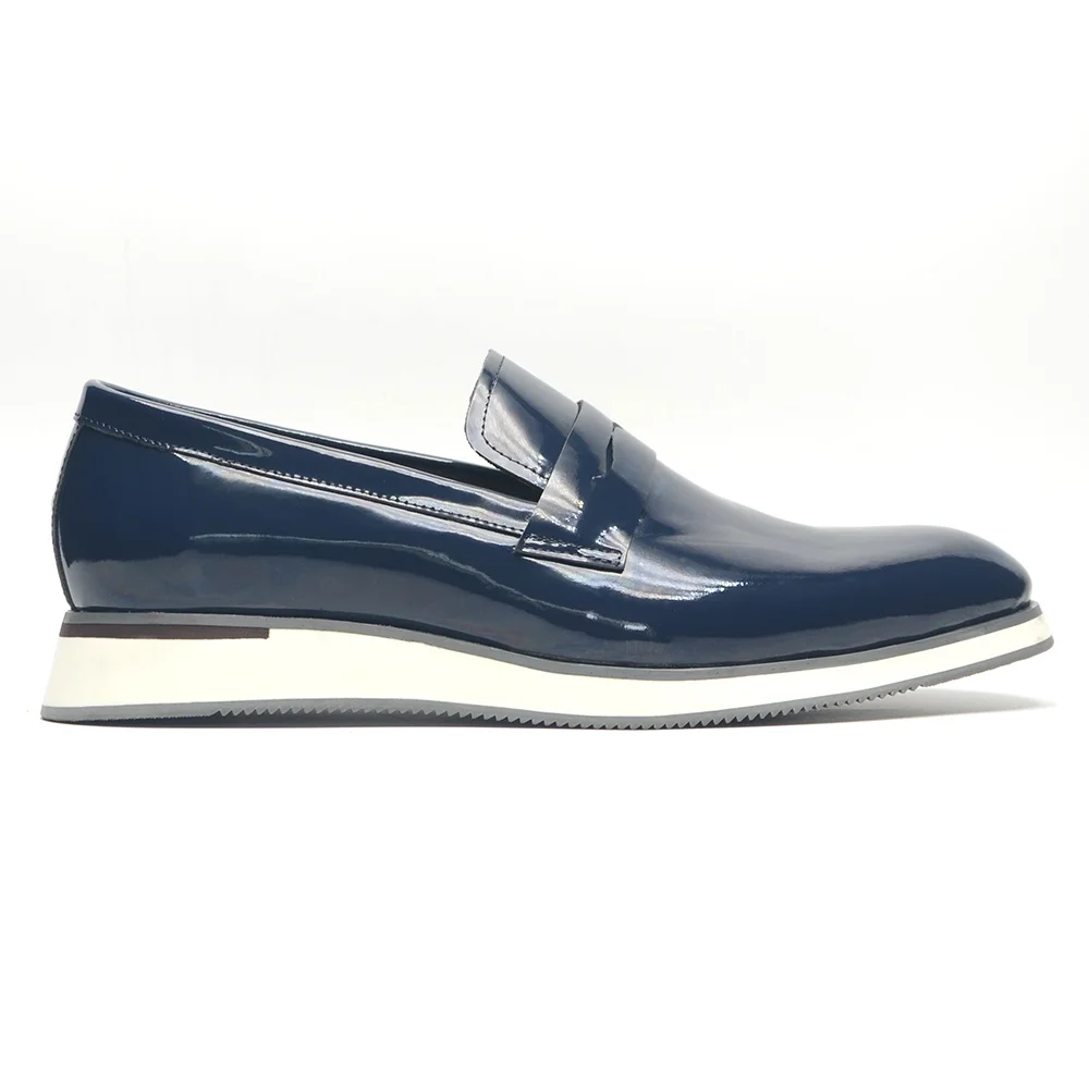 5 Colors Fashion Luxury Designer Casual Loafers Shoes for Men Solid Color High-grade Whole Patent Leather Slip-on Men\'s Sneaker