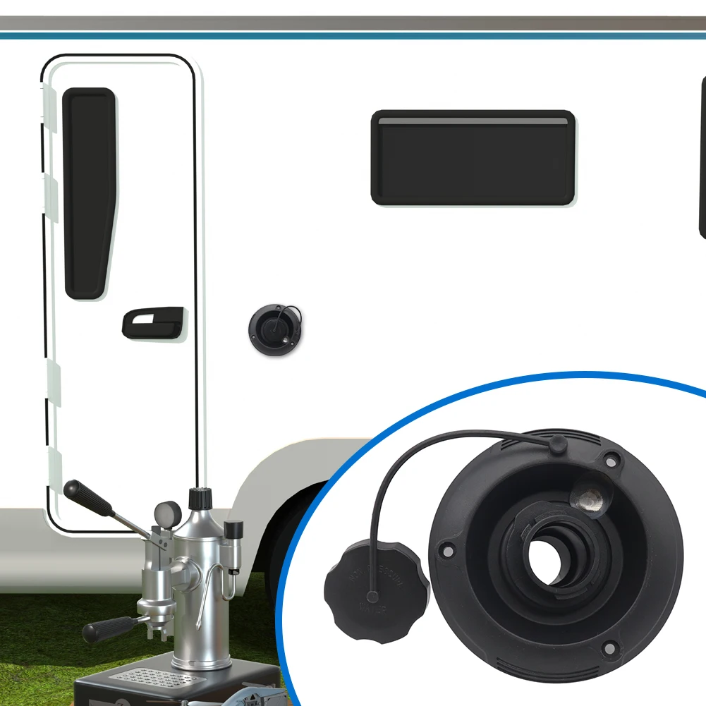 

Gravity Fresh Water Fill Hatch Inlet RV Black Round Fresh Water Gravity Fill Hatch for RV Camper Trailer Caravan Parts