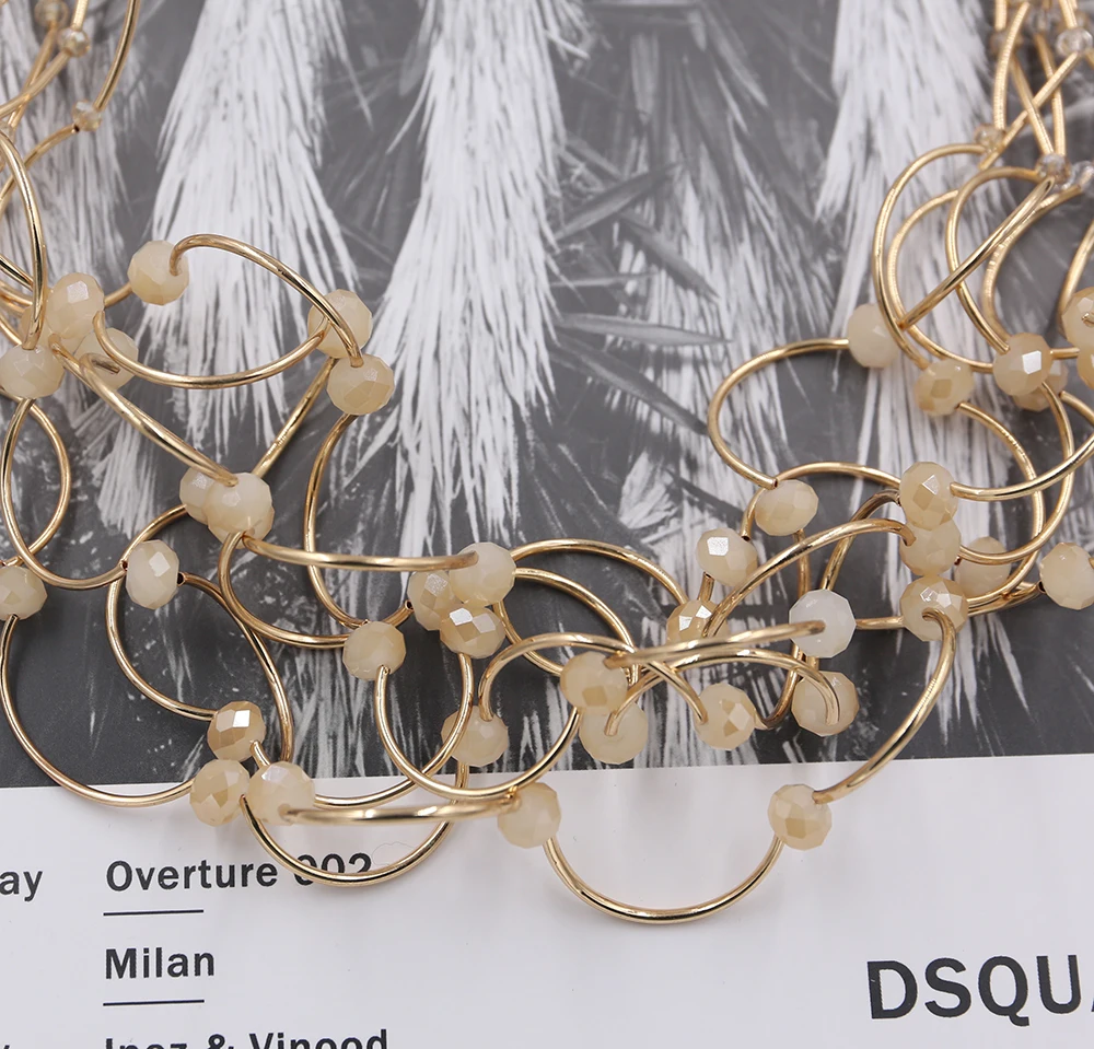 STRATHSPEY Mode Neue Lange Unregelmäßige Kupfer Rohr Halskette Für Frauen Aussage Chunky Multi Lay Schmuck – Detail 22