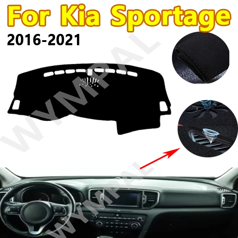 

Auto Car Dashboard Cover Dash Mat Carpet Cape for Kia Sportage 2016 2017 2018 2019 2020 2021 LHD RHD Protector Rug