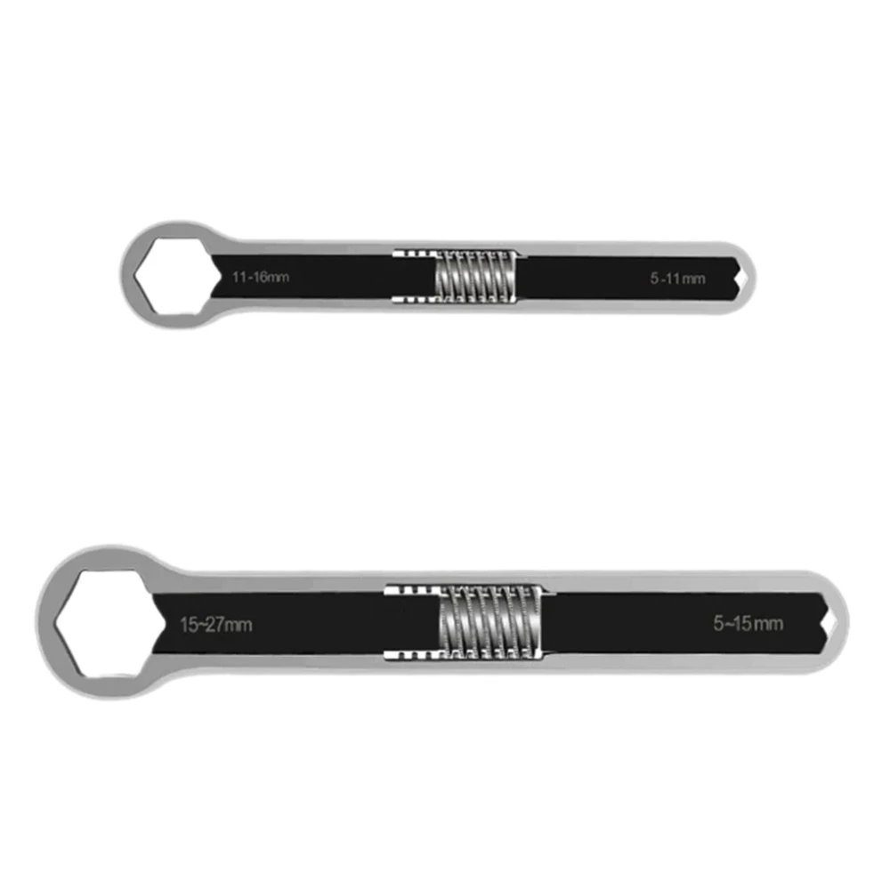 

2Pcs Multifunctional Plum Wrench 5-27mm Open Ratchet Wrench Adjustable Double-Ended Wrench Car Repair