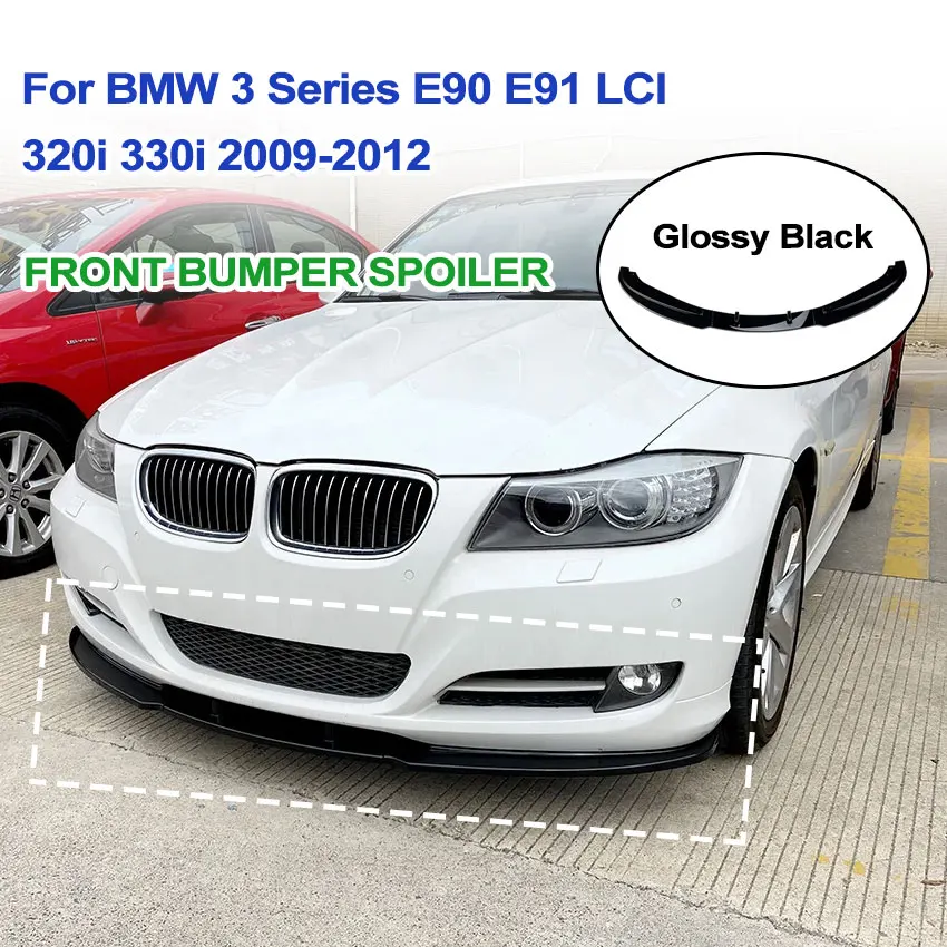 

For 2009-2012 BMW 3 Series E90 E91 LCI 320i 330i Car Front Bumper Lip Spoiler Splitter Exterior Guard Modification Accessories