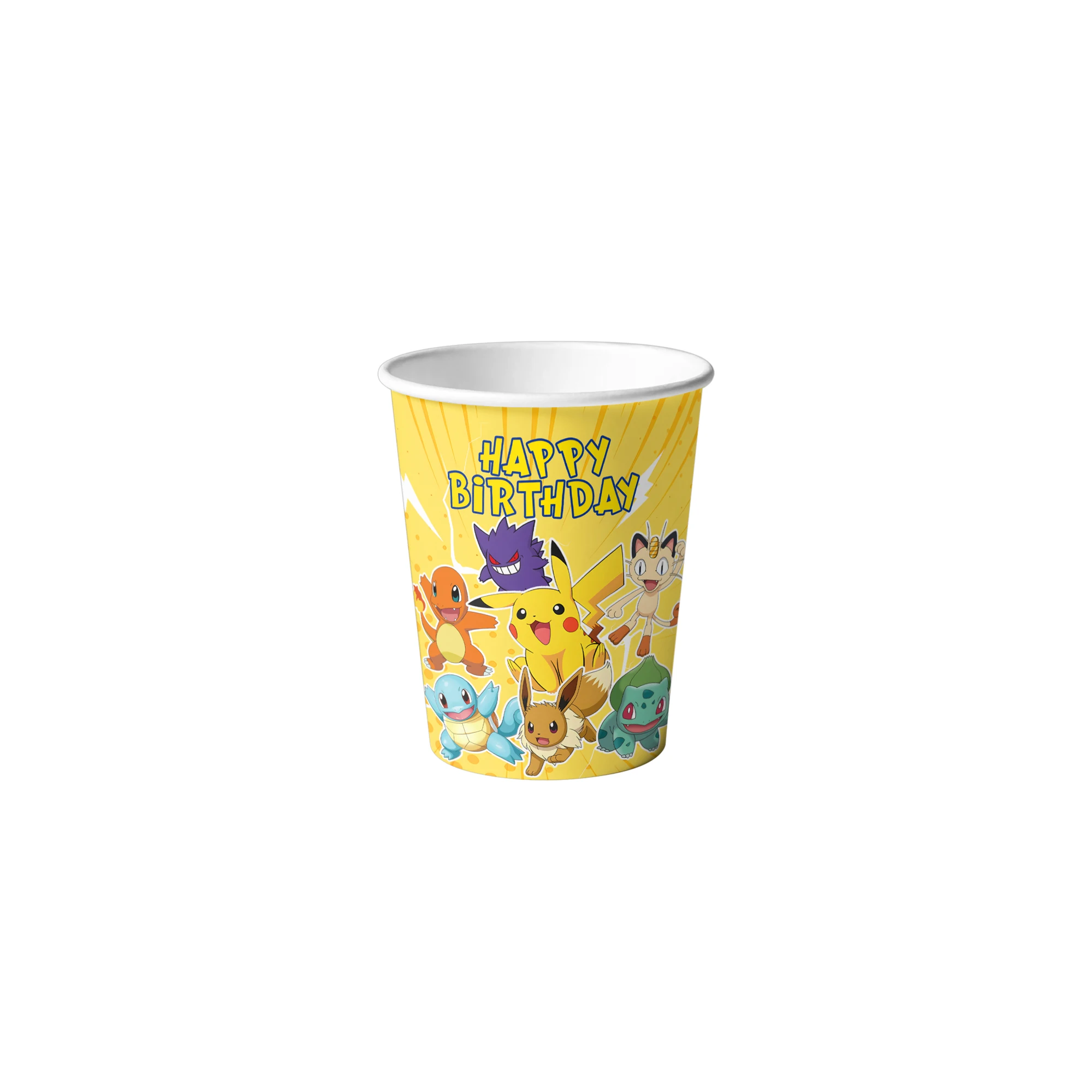 Neues Pokemon Teller- und Becherset Pikachu Geburtstagsparty Dekoration Ballon Flaschenetikett Geschenktüte Cupcake-Topper Kinder-Geschenke Babyparty – Detail 5