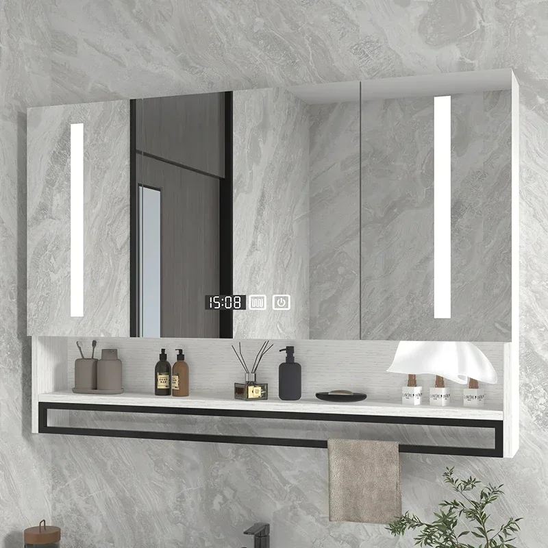 

Nordic Intelligent Bathroom Cabinets Touch Wall-mounted Bathroom Cabinets Multifunctional Home Furniture Armadi Specchi HBMC