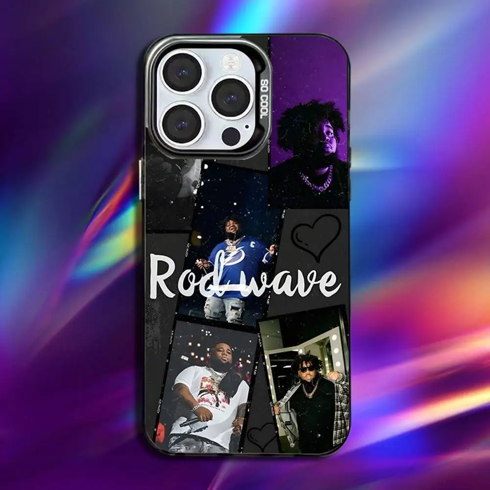 25 R-Rod W-Wave Rapper حافظة لهاتف iPhone 16,15,14,13,12,11,Pro,Max,Plus,Mini,XS,SE مضاد للسقوط أسود غير لامع مصد صلب