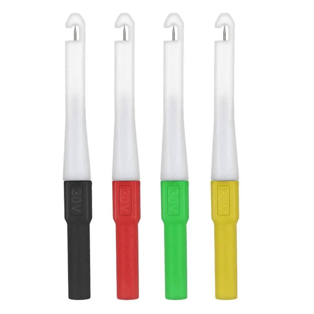 4pcs Multimeter Probes Multimeter Probe Hook With Anti-Breakage Pole For Electricians Vehicle Repair Needle Probe