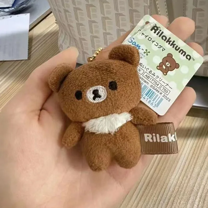 Offre spéciale Rilakkuma porte-clés en peluche ours brun mignon mode téléphone pochette charme voiture porte-clés doux en peluche Animal cadeau pour enfants ﻿
