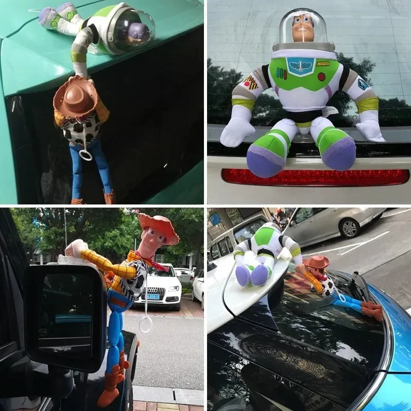 New Toy Story Sherif Woody Buzz Lightyear Car Dolls 45cm Plush Toys Outside Hang Dolls Cute Auto Accessories Car Decoration Toys