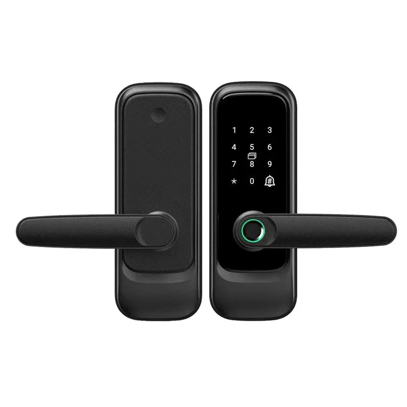 Aluminum Alloy Smart Fingerprint Lock Single Latch Keyless Keypad Electronic Wood Door WiFi Tuya App Home Apartment
