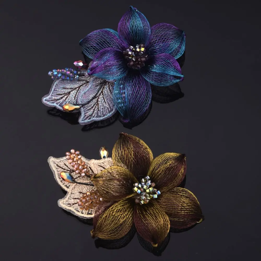 Fashion Korean Style Women Hairpin Headdress Large Flower Hairclip Hair Clip Exquisite Crystal Headdress Gift