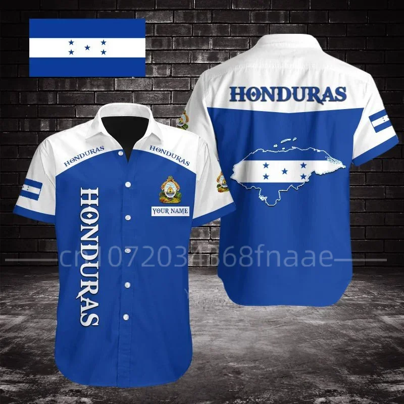 2024 Men's Shirt Honduras  National Emblem Printing Unisex Apparel Summer Oversize Short Sleeve Memorial Shirt Men Clothing