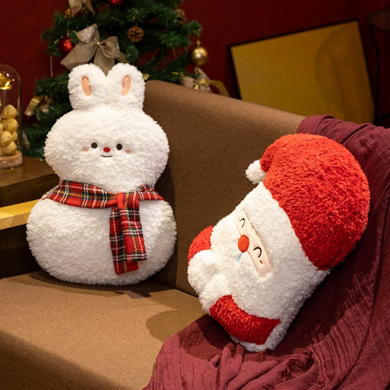 Papai Noel Rabbit Plush Toys para crianças, decoração de casa fofa macia, bonecas Plushie, presente de Natal para menina, novo