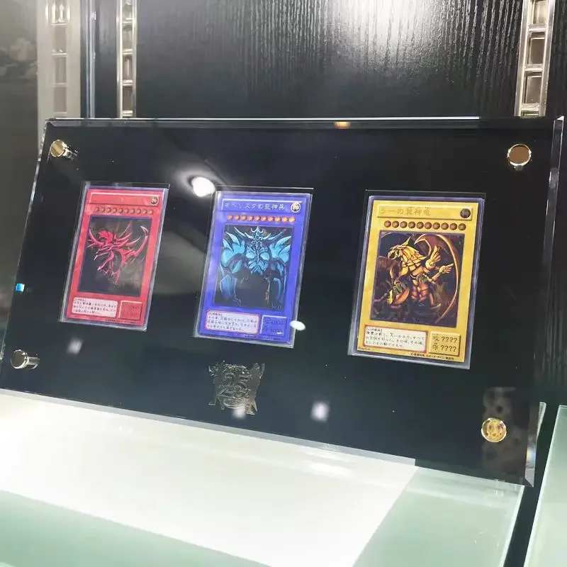 Yu-Gi-Oh 25Th Anniversary Acrylic Blue-Eyes White Dragon Egyptian GodDisplay Stand Showing Stand Set Contain Cards Gift Toy