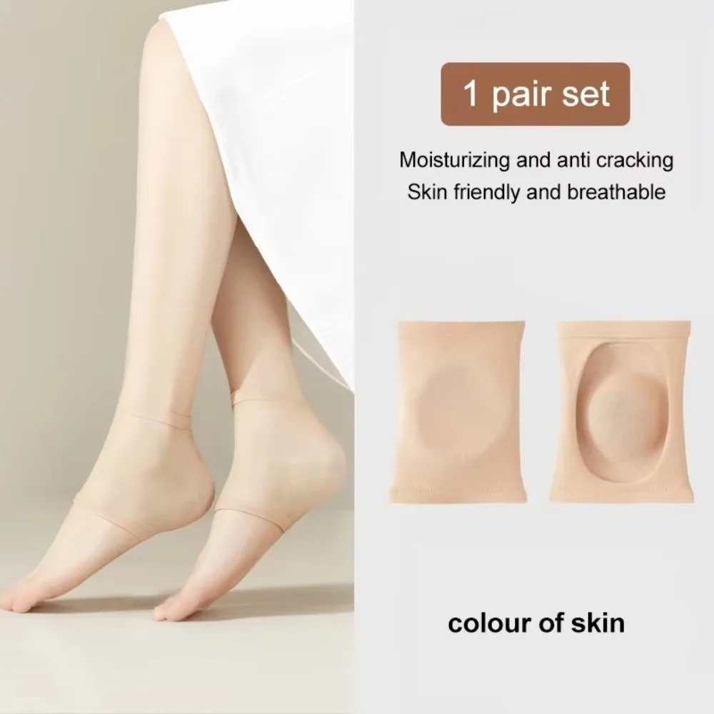 1 par remover a pele morta silicone calcanhar capa protetora anti rachaduras alívio da dor silicone hidratante meias gel hidratante