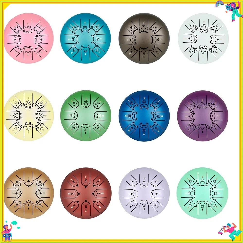 SLADE 5.5 بوصة الصلب اللسان طبل 8 لهجة Handpan طبل قرع أداة اليوغا التأمل علامات زودياك هدية عيد ميلاد