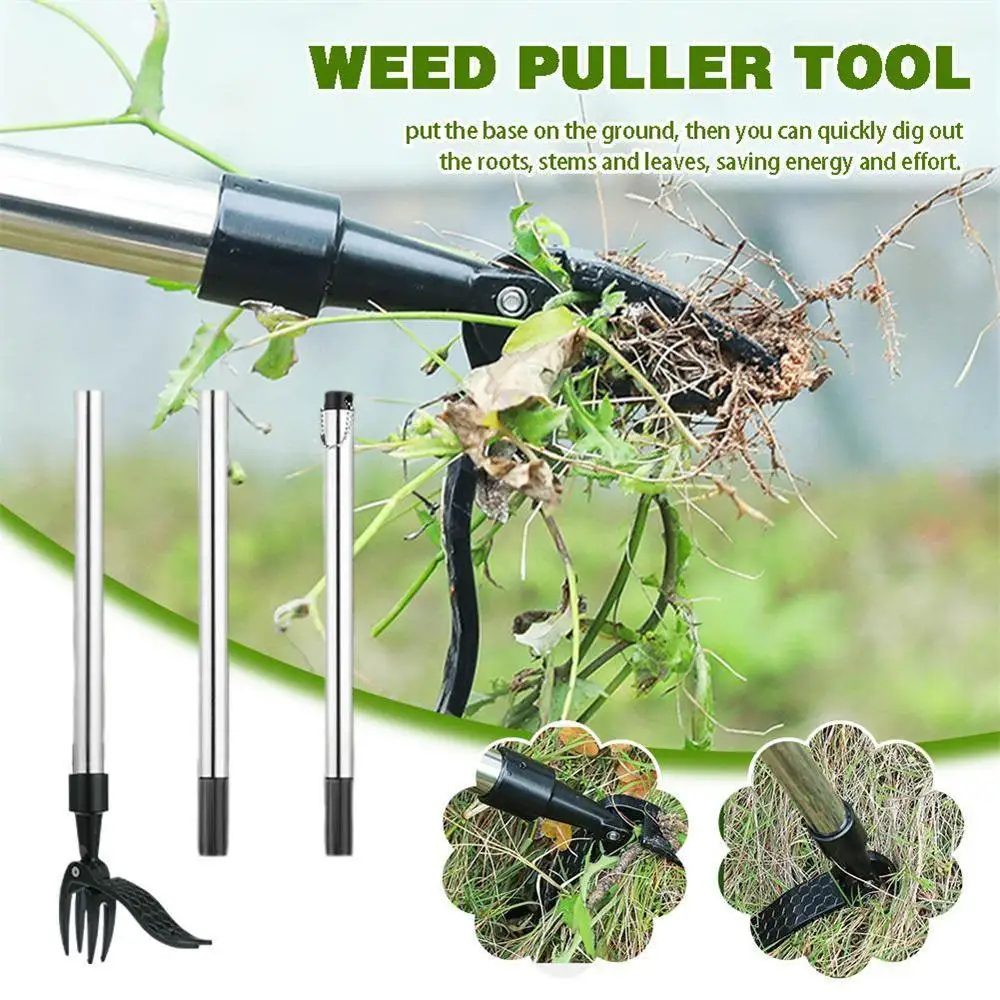 Manual Vertical Weeding Digging Grass Shovel Standing Weeding Puller Metal Puller Head Garden Lawn Root Remover Weeder