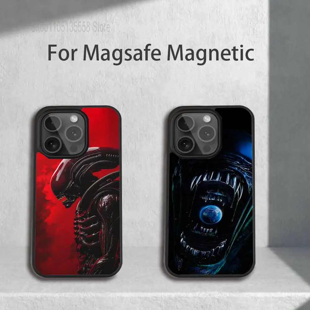 

A-Alien E-Earth Phone Case For iPhone 17,16,15,14,13,12,11,Pro,Max,Plus,Mini,SE4,E Magnetic Magsafe Wireless Charging