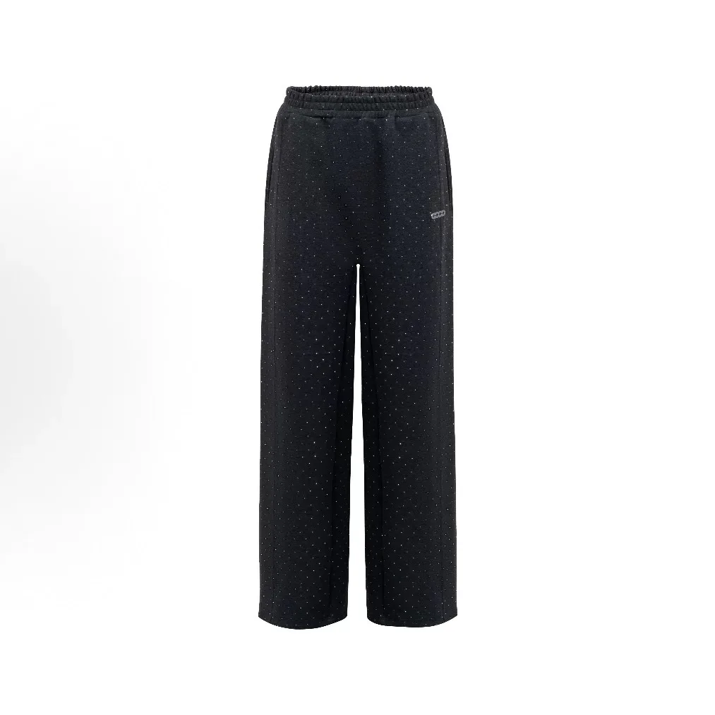 

Goodbrand New 2026 High-Quality Sparkling Silver Starry Sky Rhinestone-Embellished Straight-Leg Casual Pants Loose Fit Summer