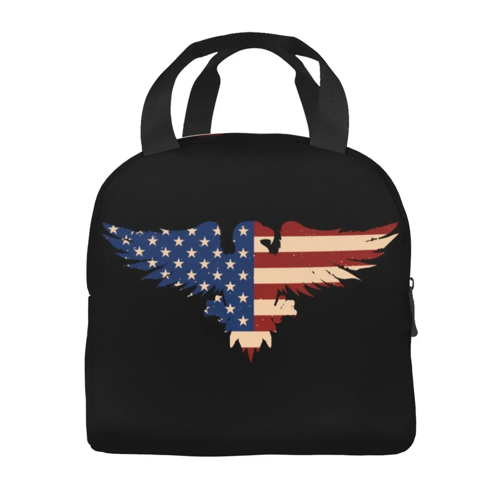 American Eagle USA Flag Insulated Lunch Bag The Nightmare Before Christmas Portable Thermal Cooler Lunch Box Container Tote Bags
