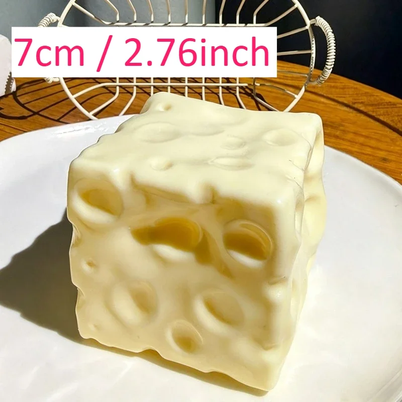 Echtes Kokosnussöl Gefülltes Butter-Riesen-Käse-Squishy-Spielzeug, Formbarer Weicher Stressabbau-Ball, Niedliches Apfel-förmiges Fidget-Spielzeug