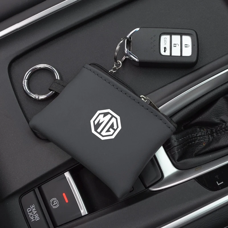 موريس المرآب حقيبة مفاتيح السيارة قلادة المفاتيح الجلود حامل بطاقة صغيرة محفظة نسائية للعملات المعدنية ل MG Rx5 HS ZST ZS MG3 MG5 MG6 MG7 هيكتور EHS