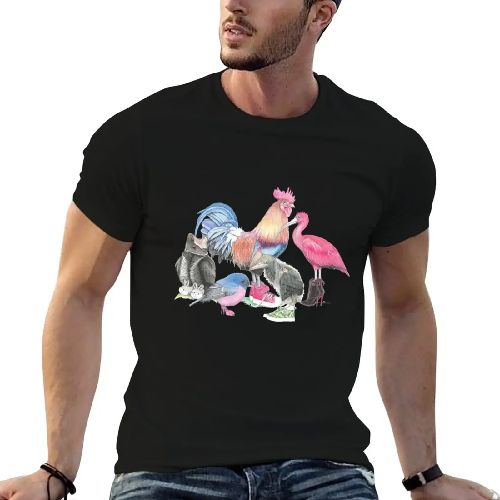 2023 Birds in Shoes calendar pic T-Shirt plus size tops designer shirts anime tshirt mens t shirts top quality