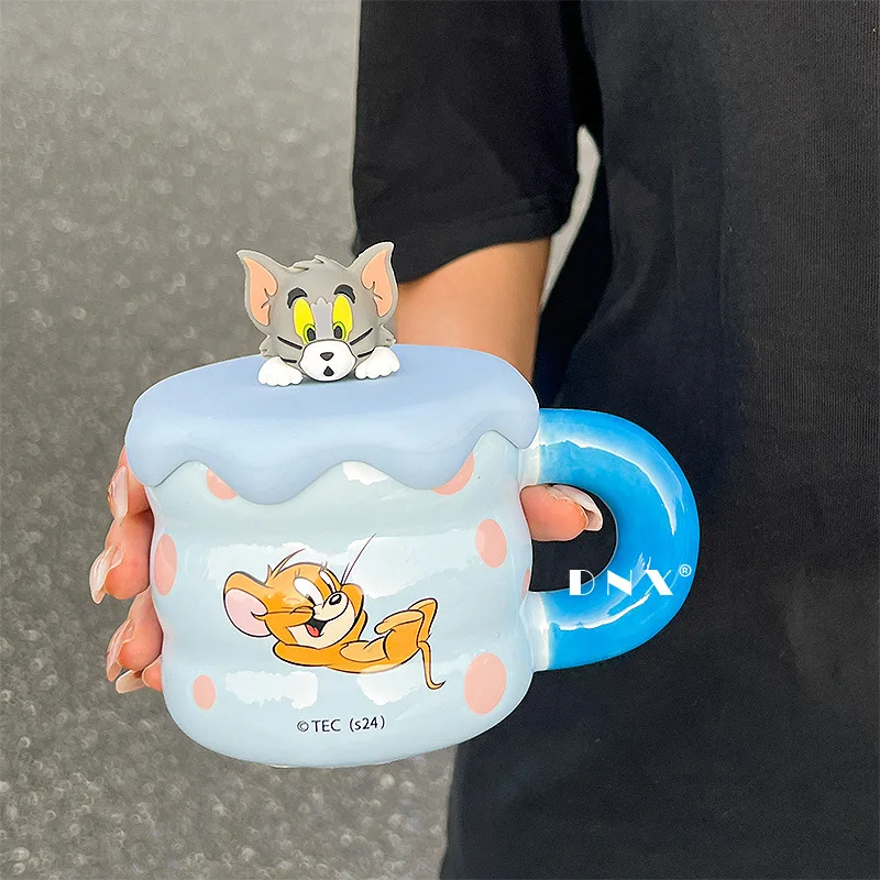 Tom Jerry Cute Cartoon Candy Wind Ceramic Coffee Cup Kawaii Mug Lovely Periphery Adorkable Water Cup Home Decor Room Decoration