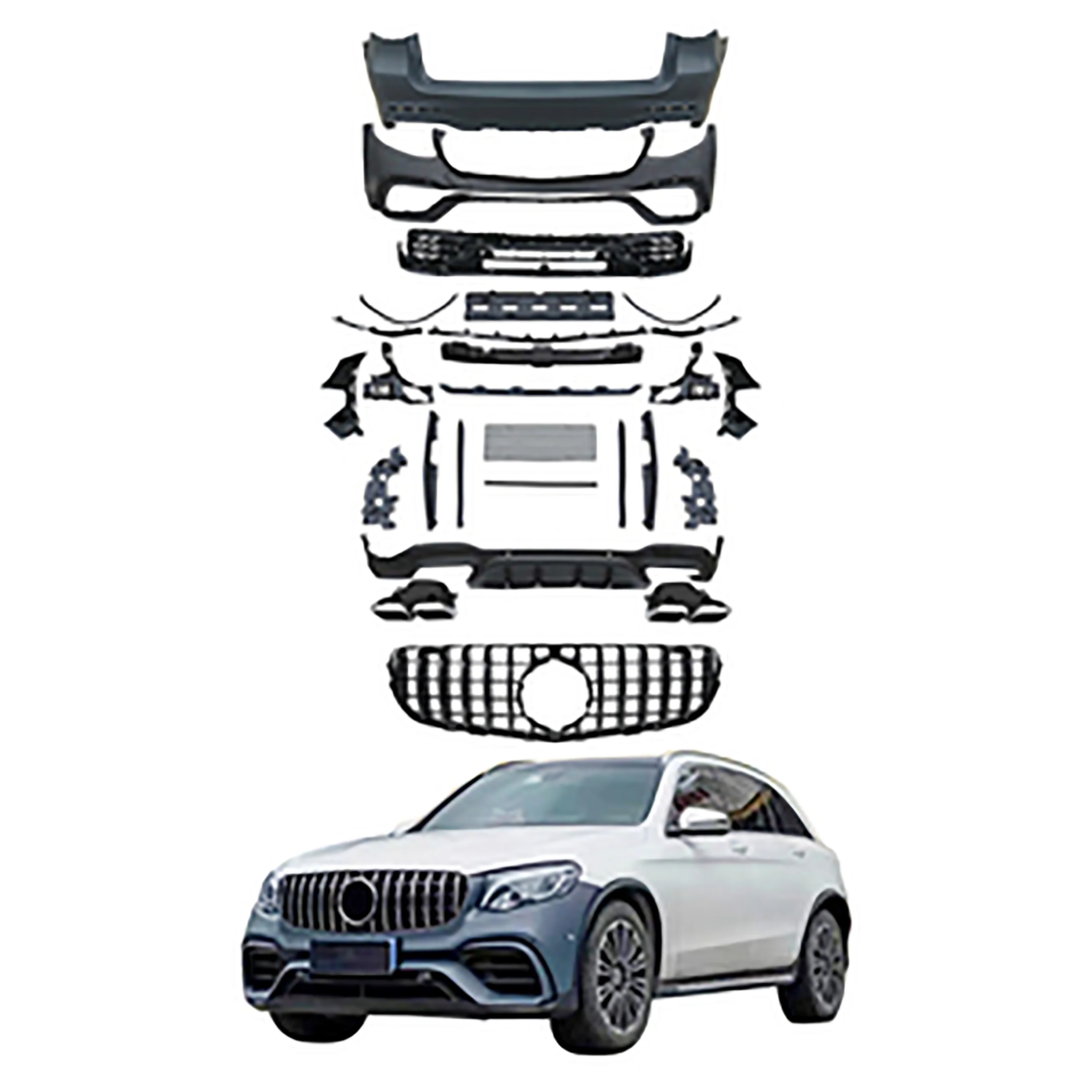 Auto Accessories GLC63 AMG Style Modified Body Kit For Mercedes-Benz GLC-Class X253 2015+